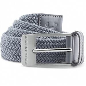 Under Armour Mens Braided Golf Belt in Light Gray